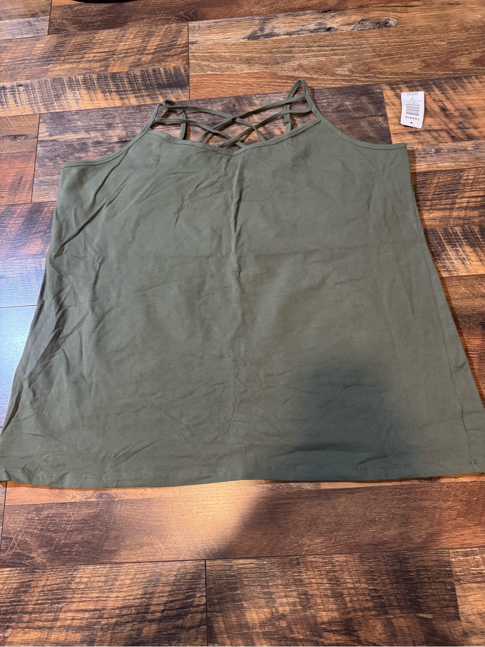 torrid Olive Green Crisscross Neck Tank Top